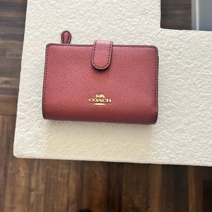 Metallic Wine Coach Wallet
